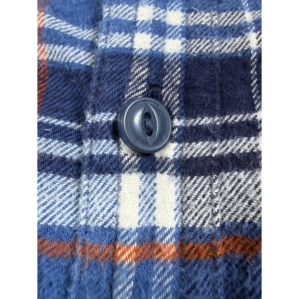 J.Crew Mens XXL Flannel Shirt Blue Plaid Long Sleeve Button Down Cotton Pockets - Picture 3 of 7